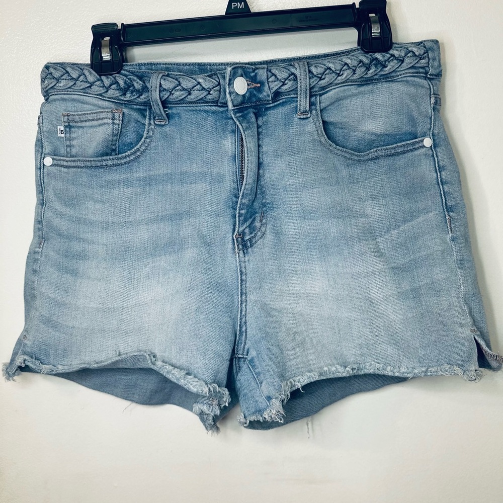 Judy Blue Jean Shorts Women 30 Blue Braided Stretch Light Wash Mid Rise Denim